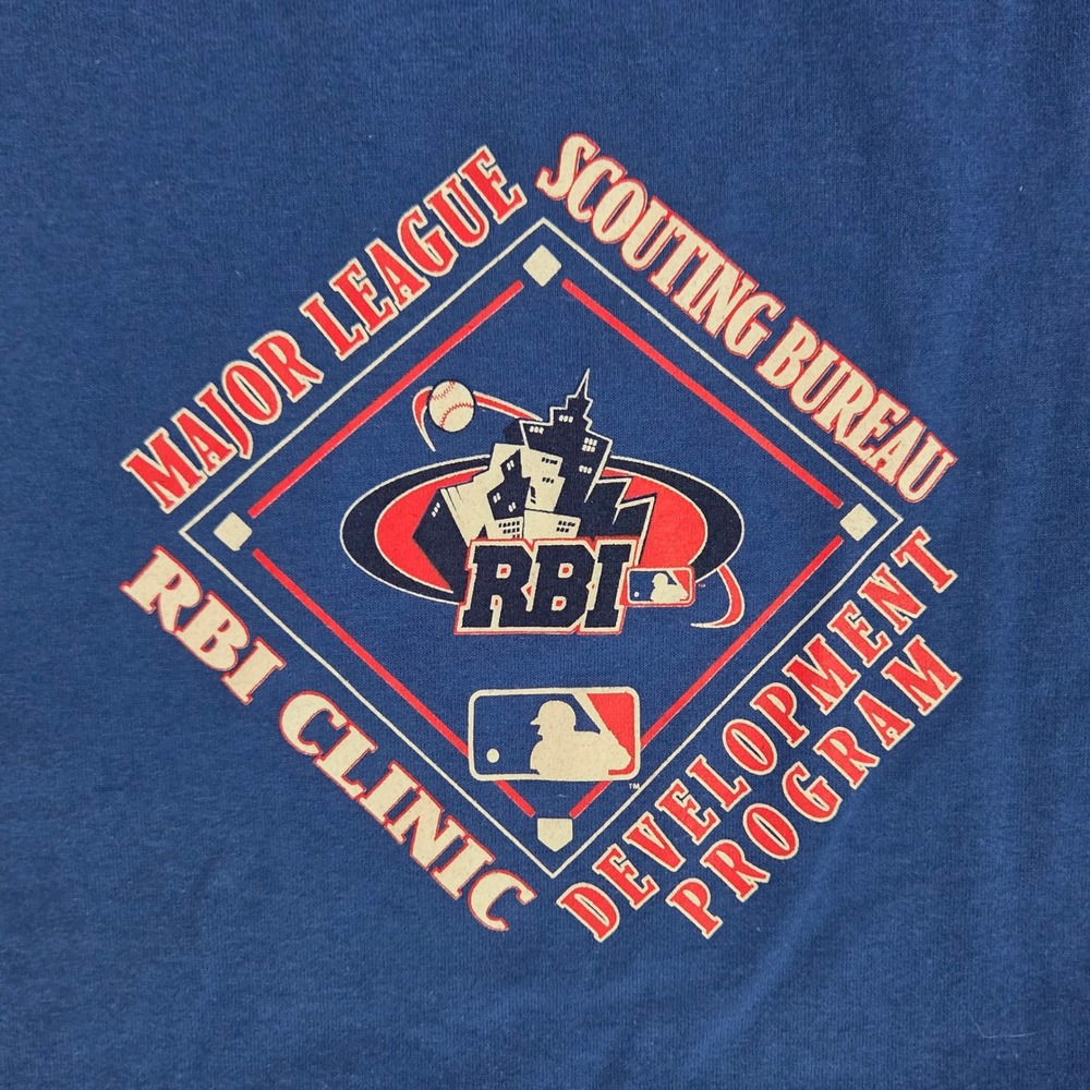 Major League‎ Baseball Scouting Bureau RBI Clinic Blue T-Shirt